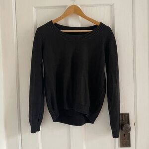 Guess scoop neck black cotton blend sweater